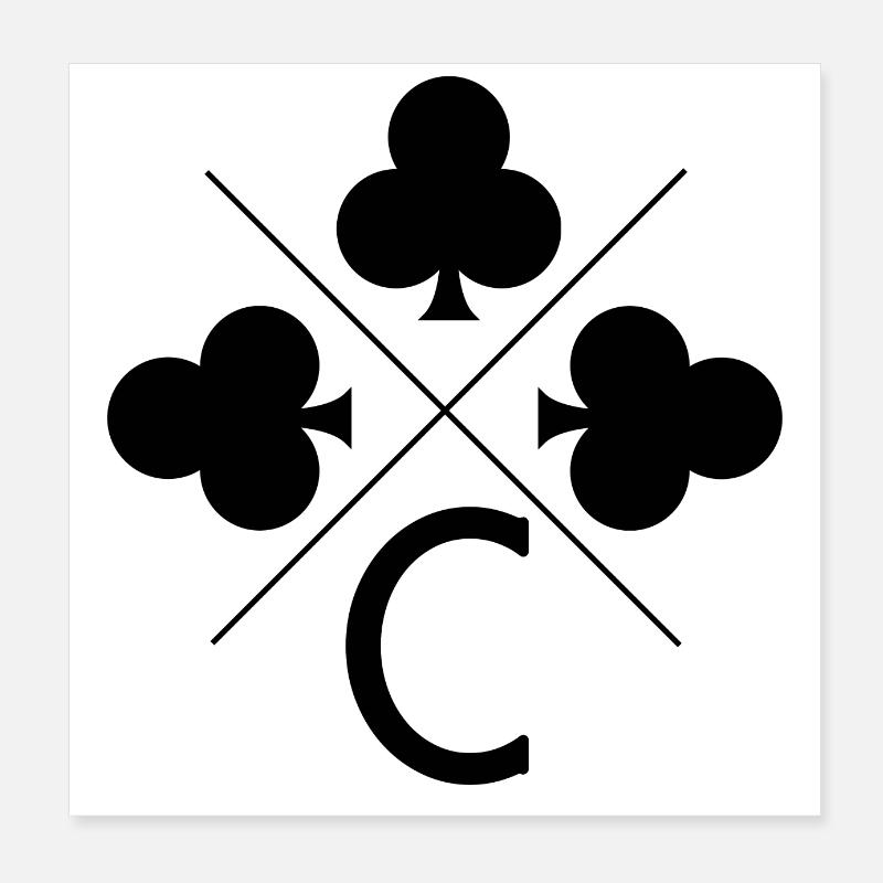 Buchstabe c Glücksklee Poster 20x20 cm