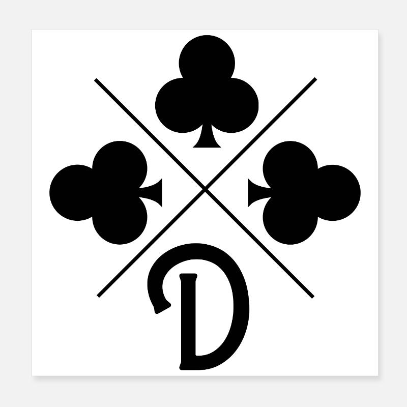 Glücksklee-Brief Poster 20x20 cm