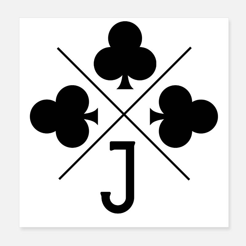 Lucky clover j letter Poster 8" x 8" (20x20 cm)
