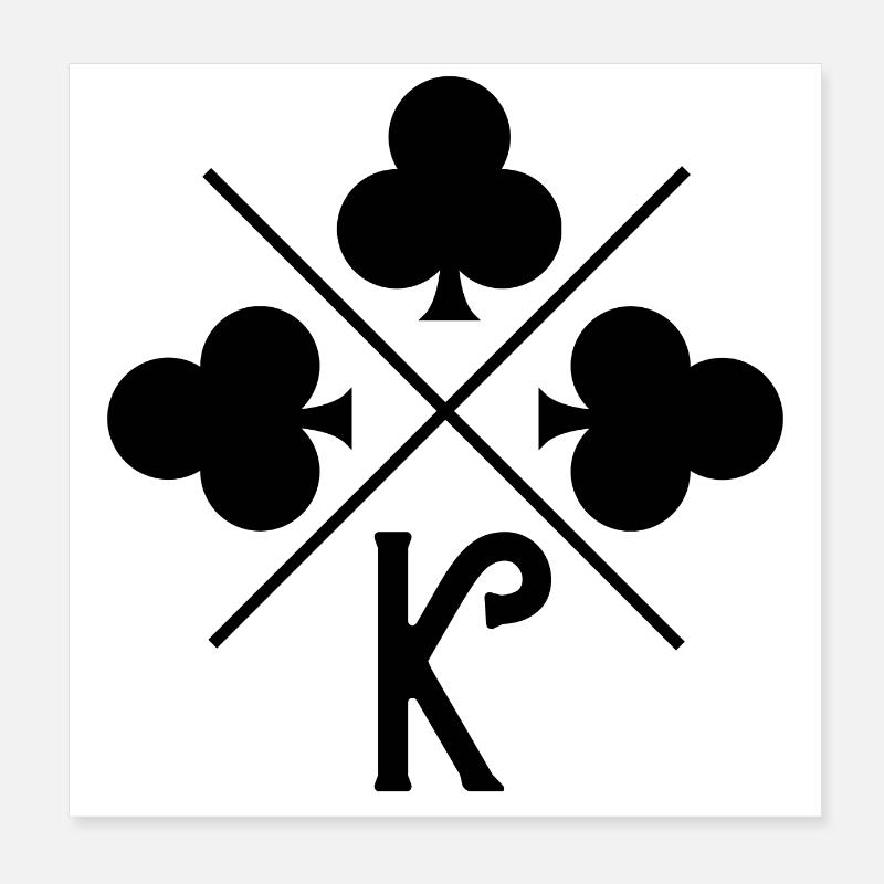 Buchstabe k Glücksklee Poster 20x20 cm