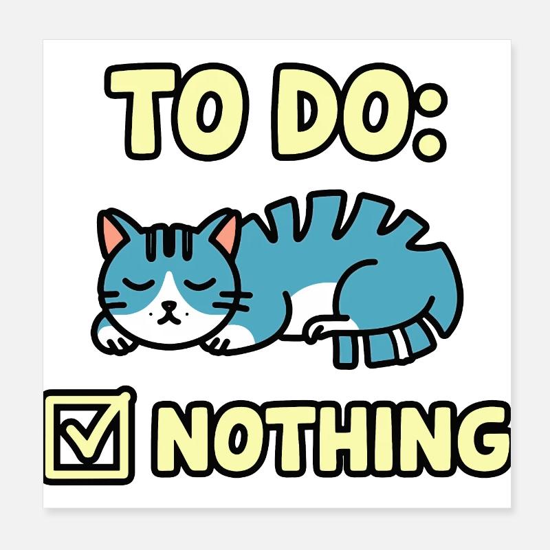 Lazy Cat Vibes 2 Poster 20x20 cm