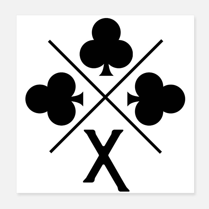 Glücksbuchstabe x Klee Poster 20x20 cm