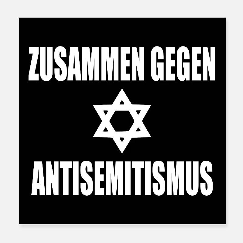 zusammen gegen antisemitismus Poster 20x20 cm