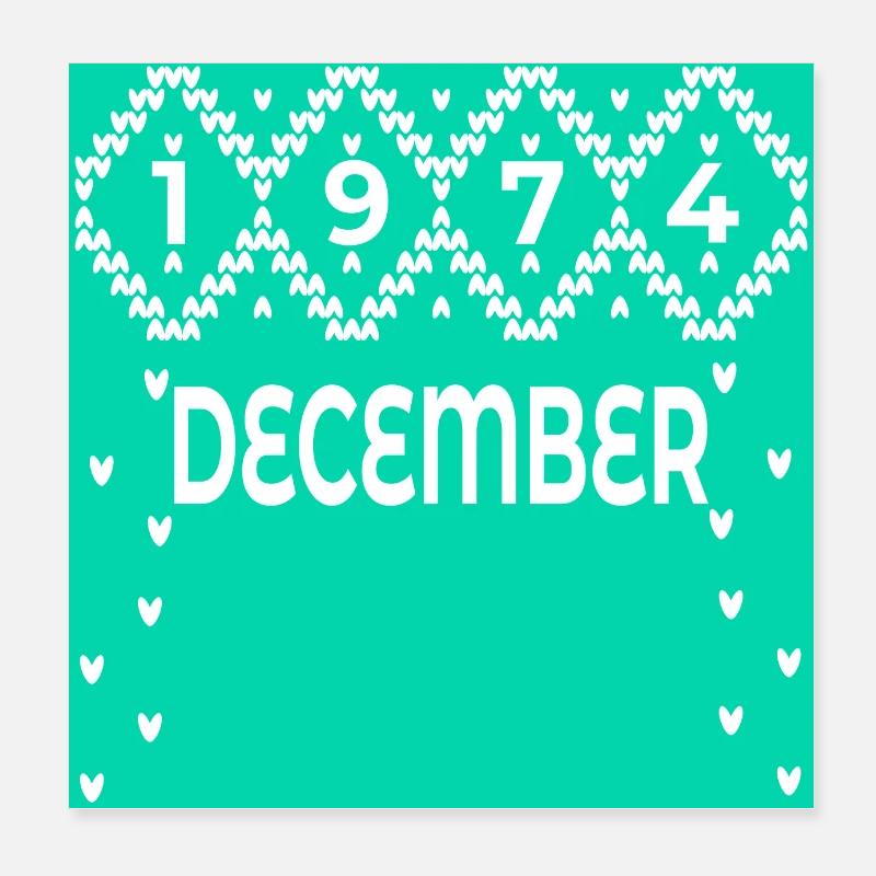 WINTER 52E ANNIVERSAIRE DÉCEMBRE 1974 Poster 20 x 20 cm