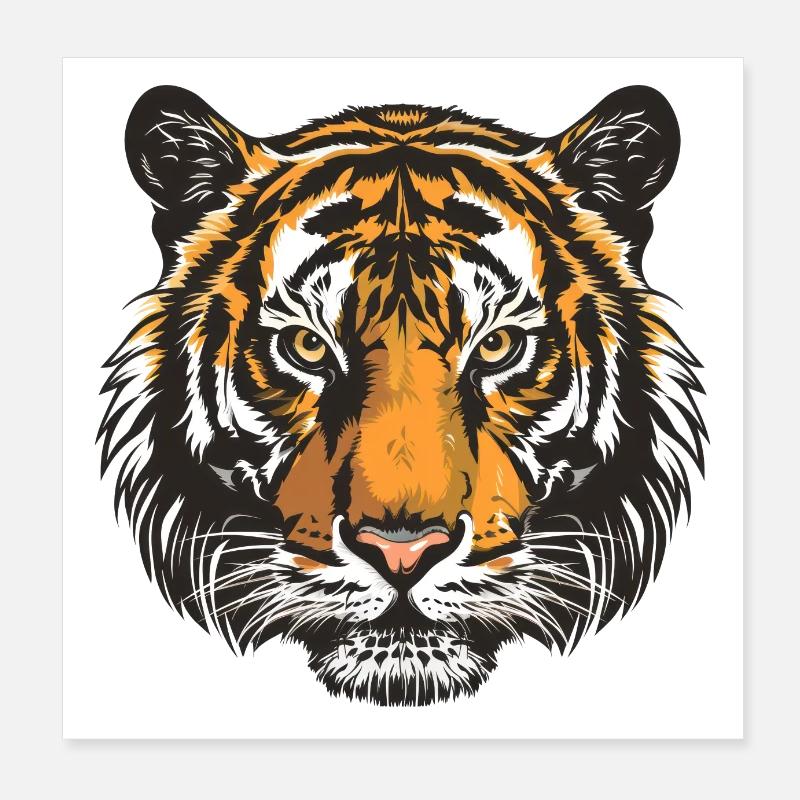 Visage de tigre Poster 20 x 20 cm