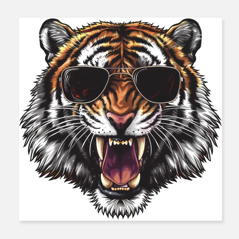 Lunettes de soleil Roaring Tiger Poster 20 x 20 cm