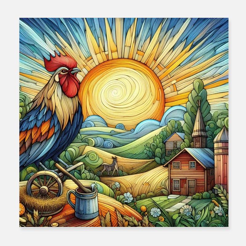 Bonjour Poster 20 x 20 cm