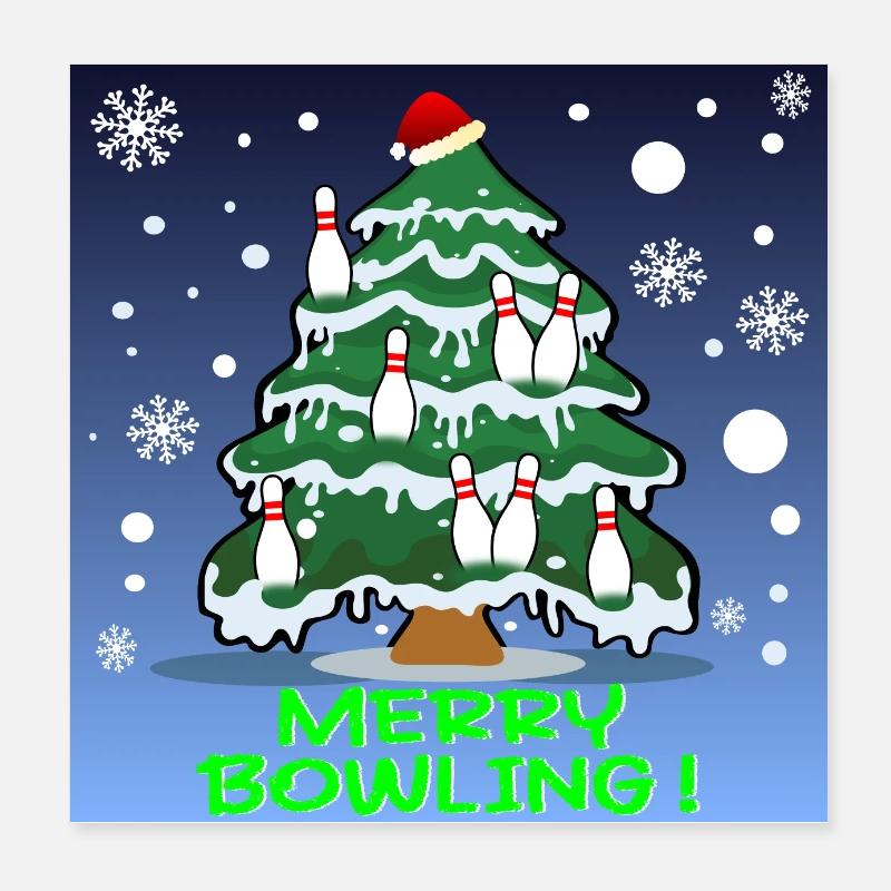 BOWLING DE L’ARBRE DE NOËL Poster 20 x 20 cm