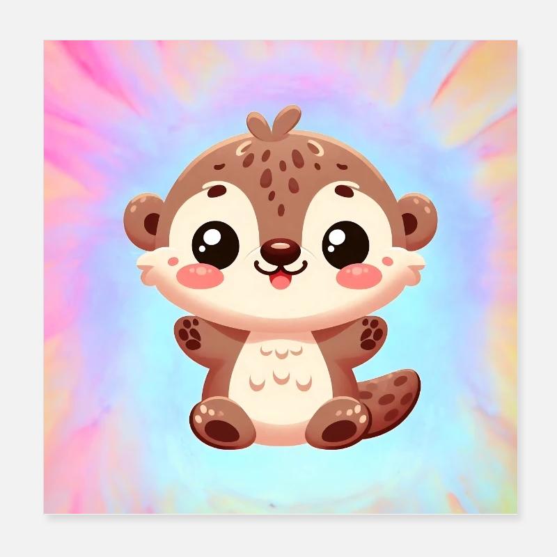 loutre 12 Poster 20 x 20 cm