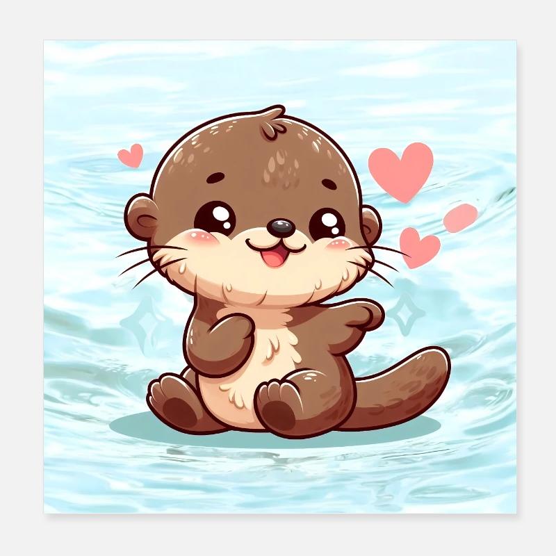Fischotter 10 Poster 20x20 cm