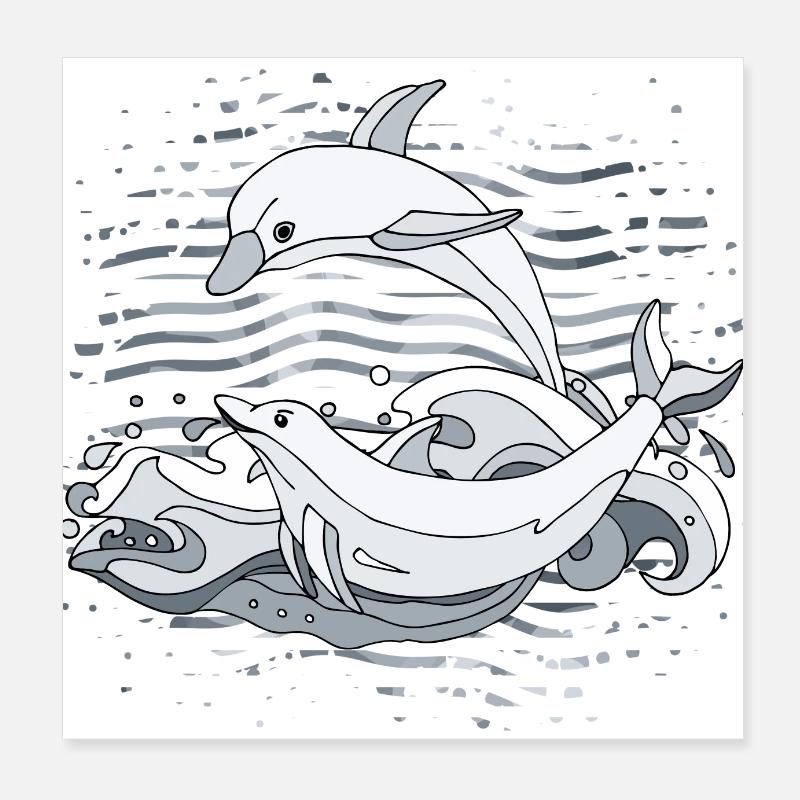 Dauphins Poster 20 x 20 cm