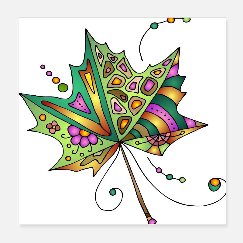 Blad Poster 20x20 cm