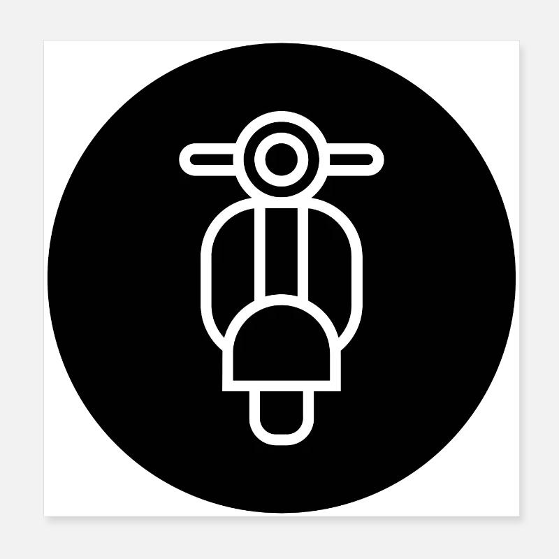 Mobylette - Poster 20 x 20 cm - blanc