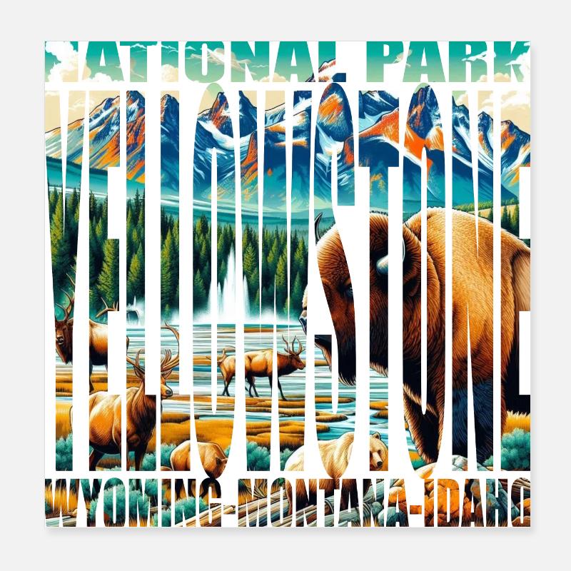 YELLOWSTONE Poster 8" x 8" (20x20 cm)