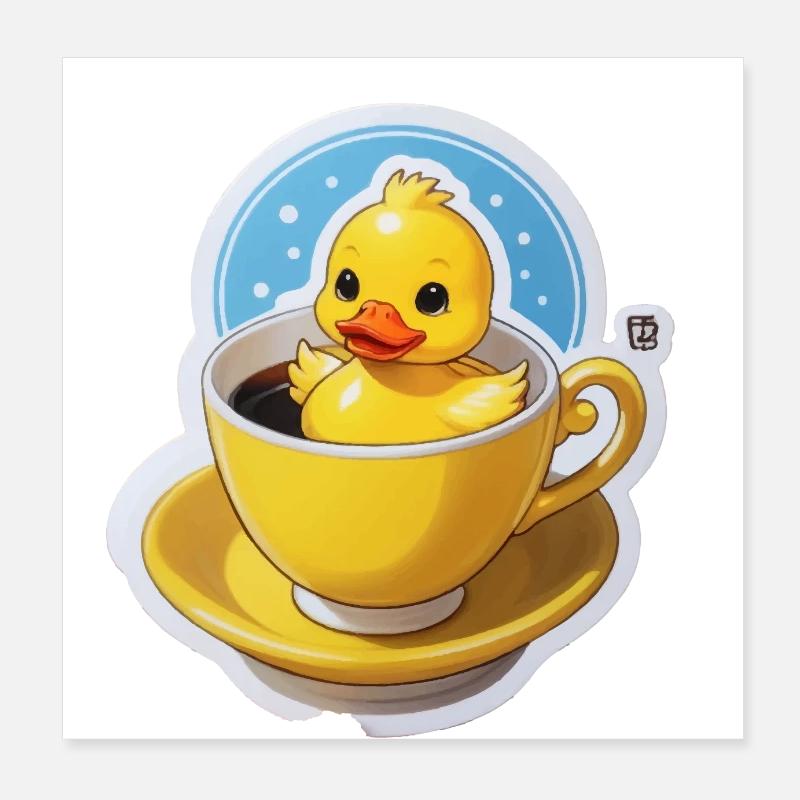 Kaffee Ente Poster 20x20 cm