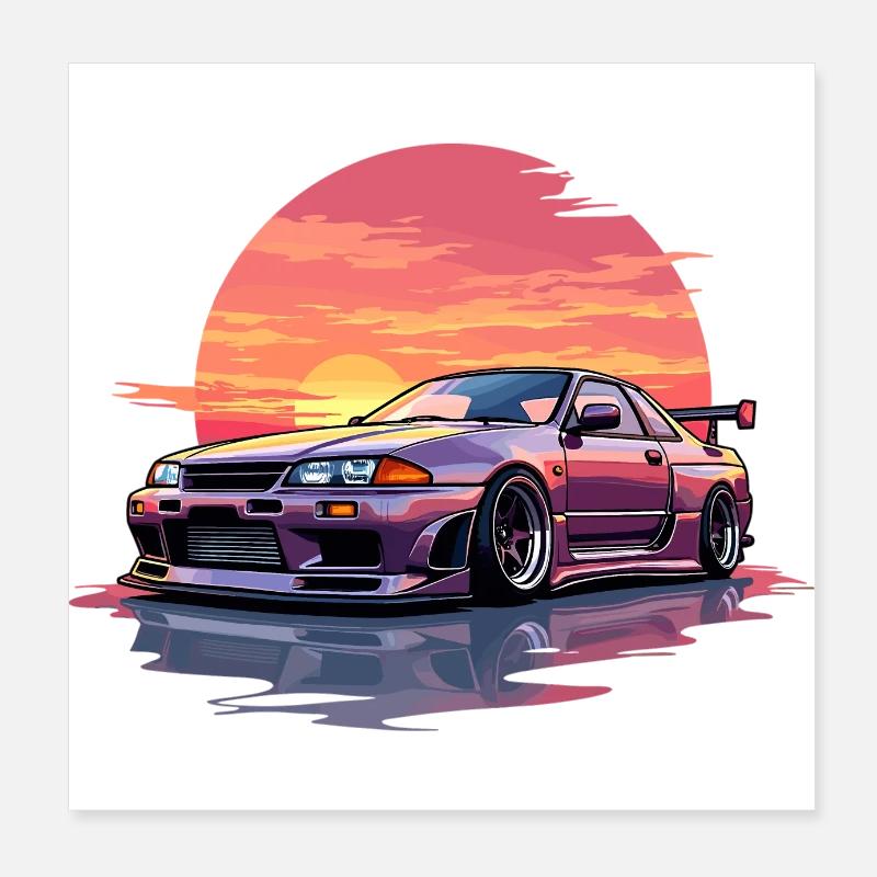 Skyline Sunset Poster 8" x 8" (20x20 cm)