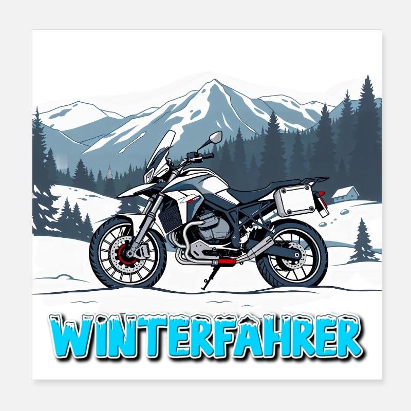 Winterfahrer #23 Poster 20x20 cm