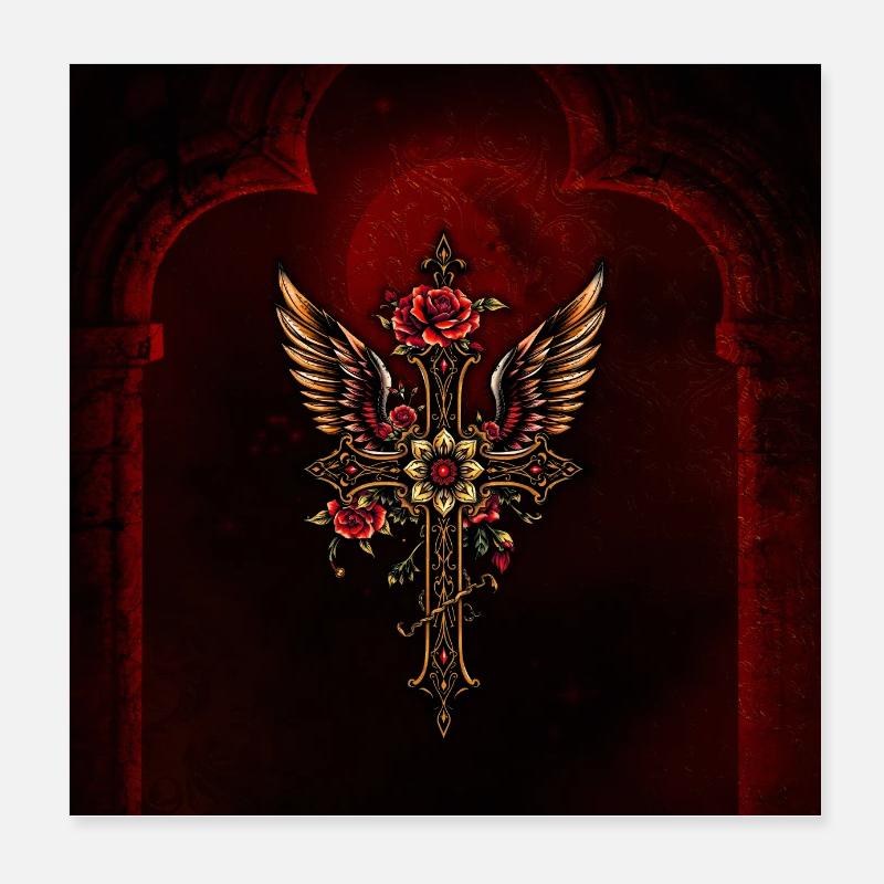 An elegant cross Poster 8" x 8" (20x20 cm)