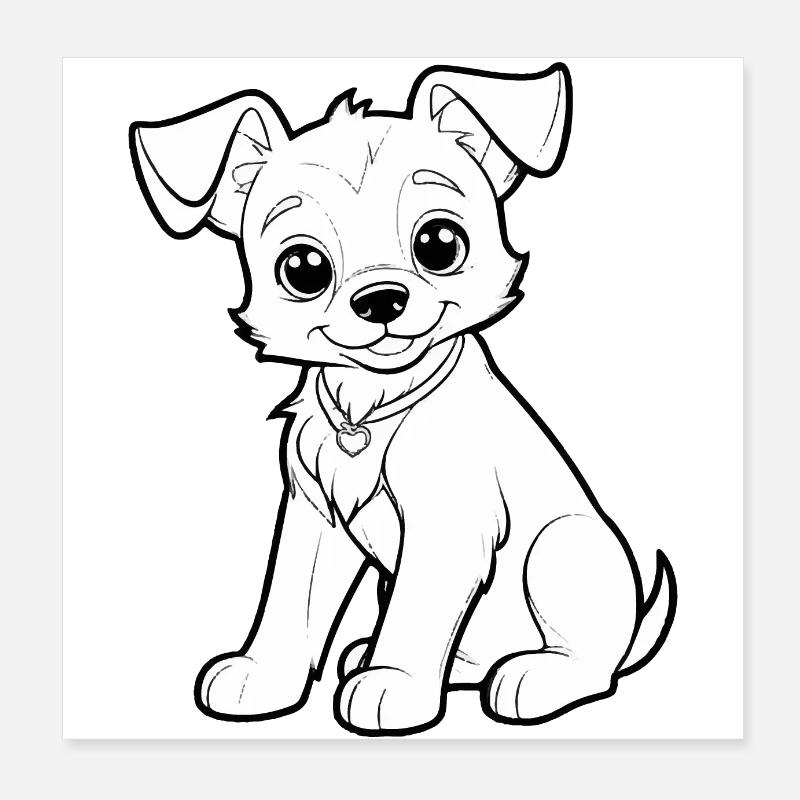 Dog Comic Lustieg Poster 8" x 8" (20x20 cm)