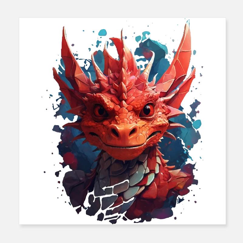 Drache Poster 20x20 cm