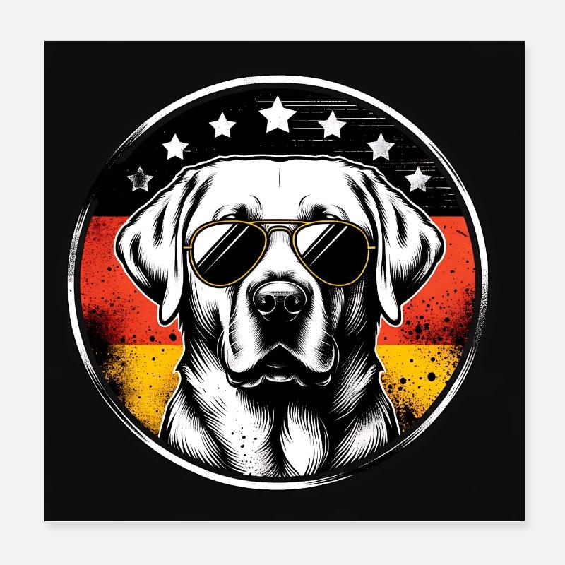 Labrador Retriever Lab avec lunettes de soleil Poster 20 x 20 cm