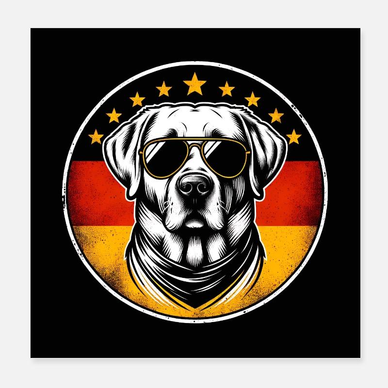 Labrador Retriever Lab with Sunglasses Poster 8" x 8" (20x20 cm)