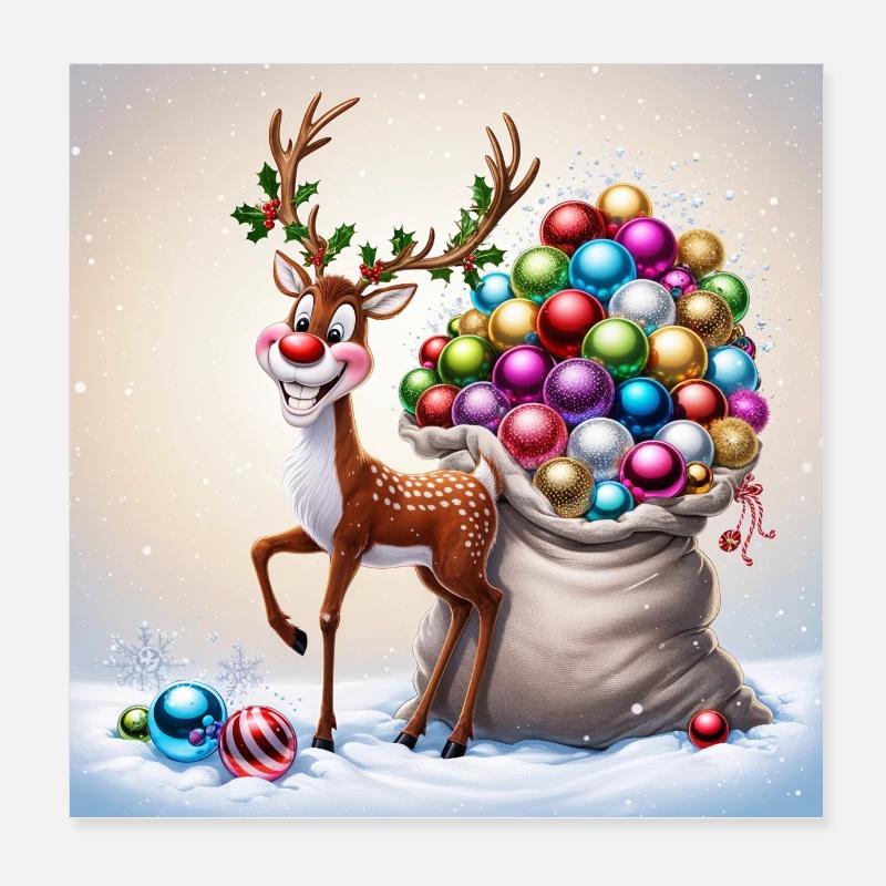 Süßes Rentier Poster 20x20 cm