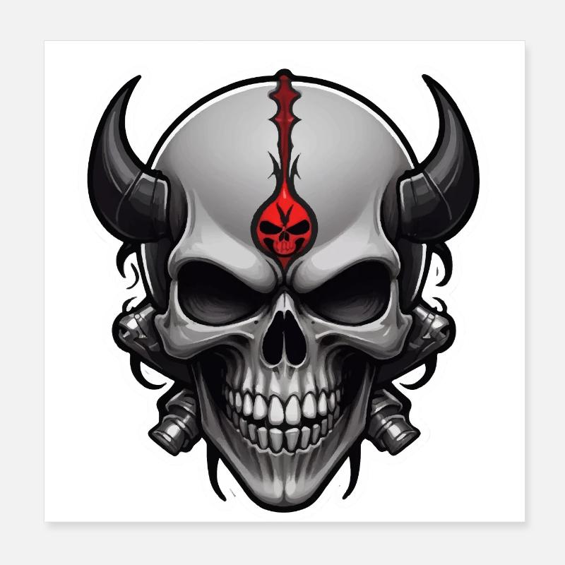 Totenkopf Skull Poster 20x20 cm