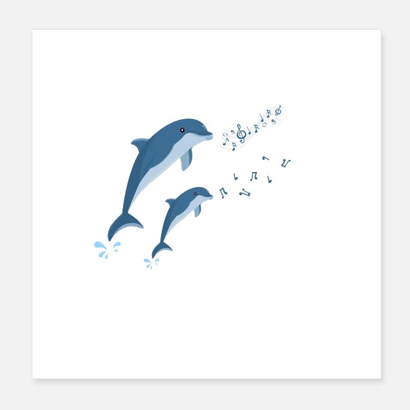 J’peux pas j’ai cours de chant avec les dauphins Poster 20 x 20 cm