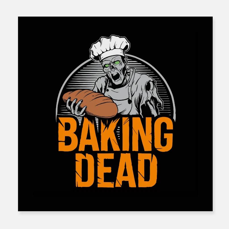 Zombie Bäcker Poster 20x20 cm