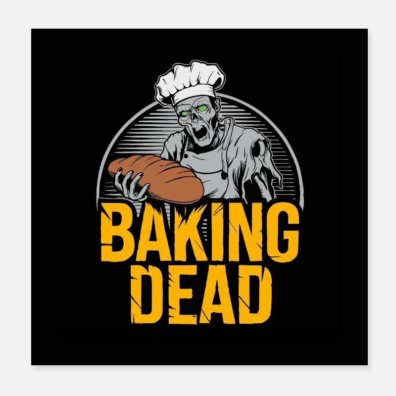 Zombie Baker Creepy Baker Poster 8" x 8" (20x20 cm)