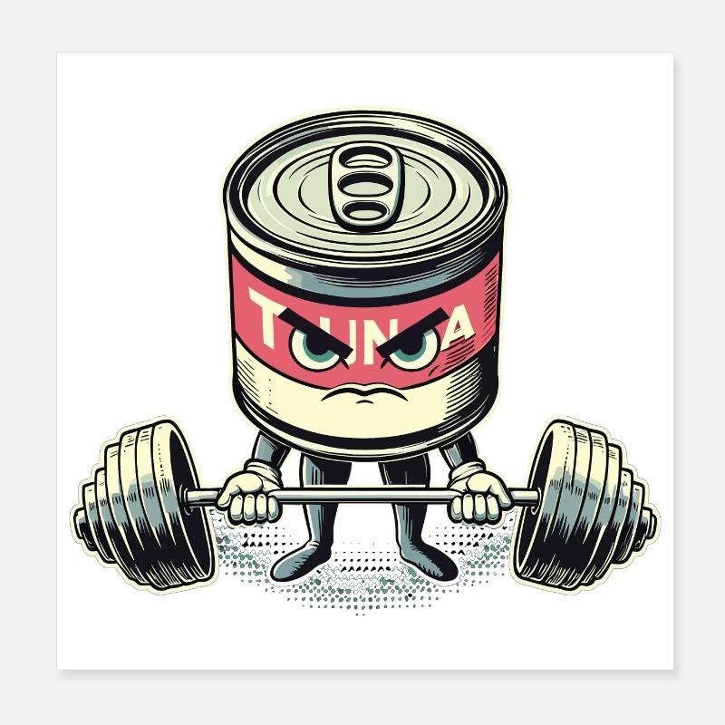 Thunfischdose hebt schweres Gewicht Geschenk Poster 20x20 cm
