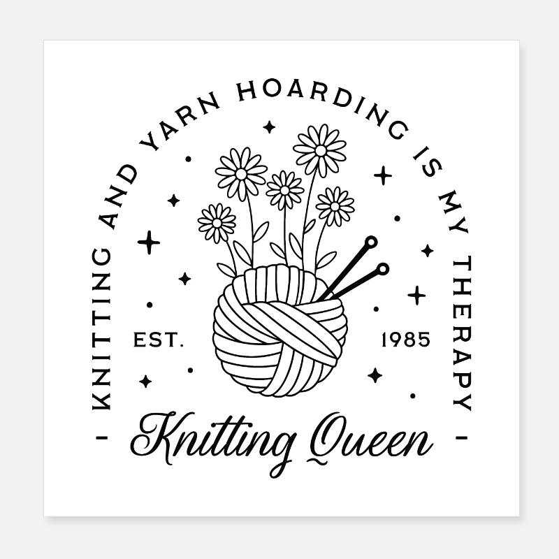 Stricker Humor Strickgarn Poster 20x20 cm