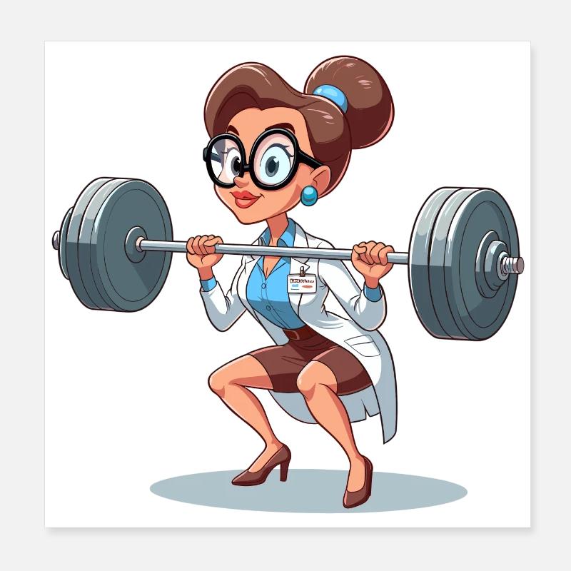 Intelligence Training Funny Gym Woman Gift Poster 8" x 8" (20x20 cm)