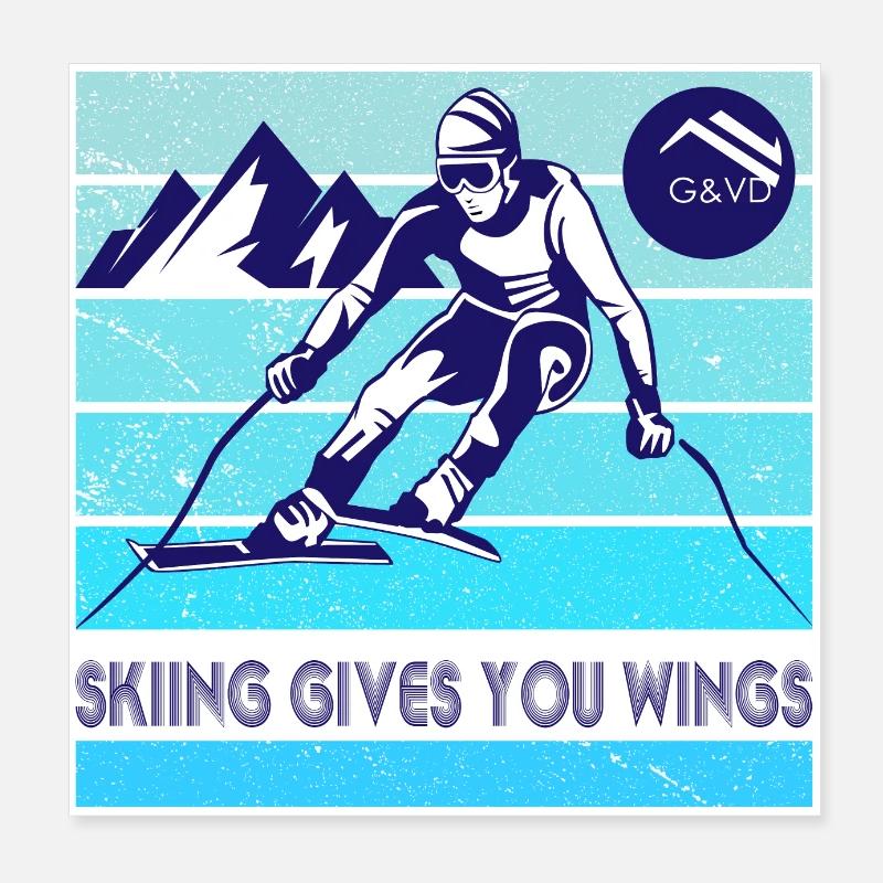 LE SKI DONNE DES AILES Poster 20 x 20 cm
