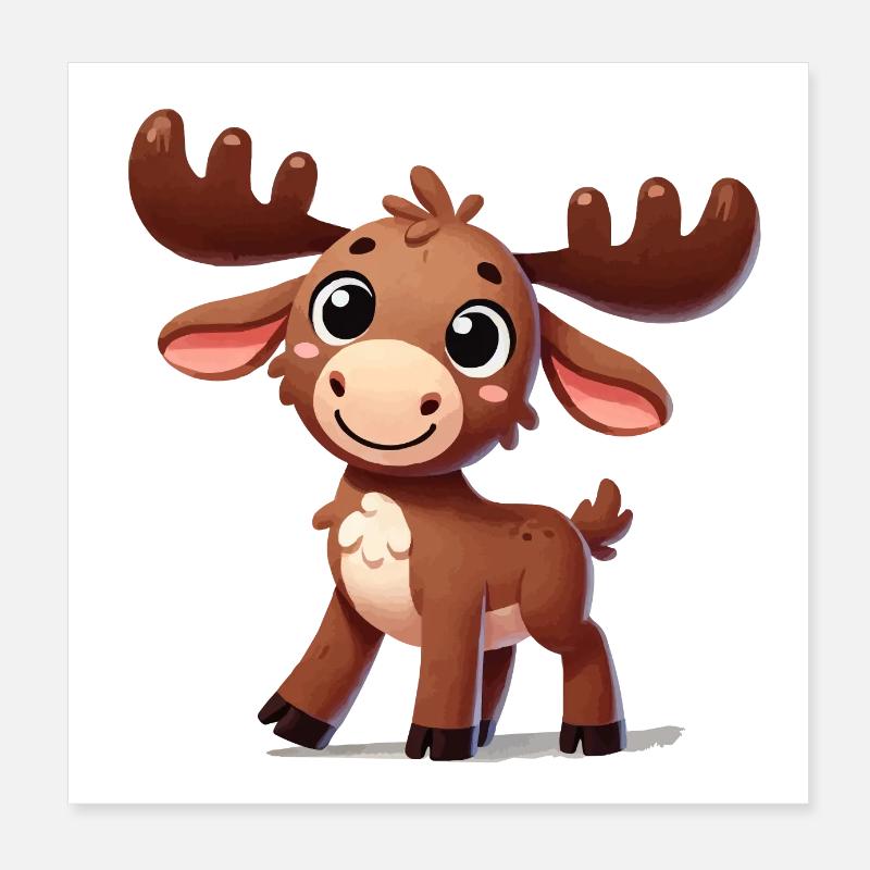 Elch Comic Poster 20x20 cm