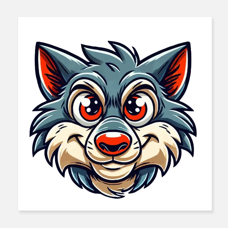 Bande dessinée loup Poster 20 x 20 cm