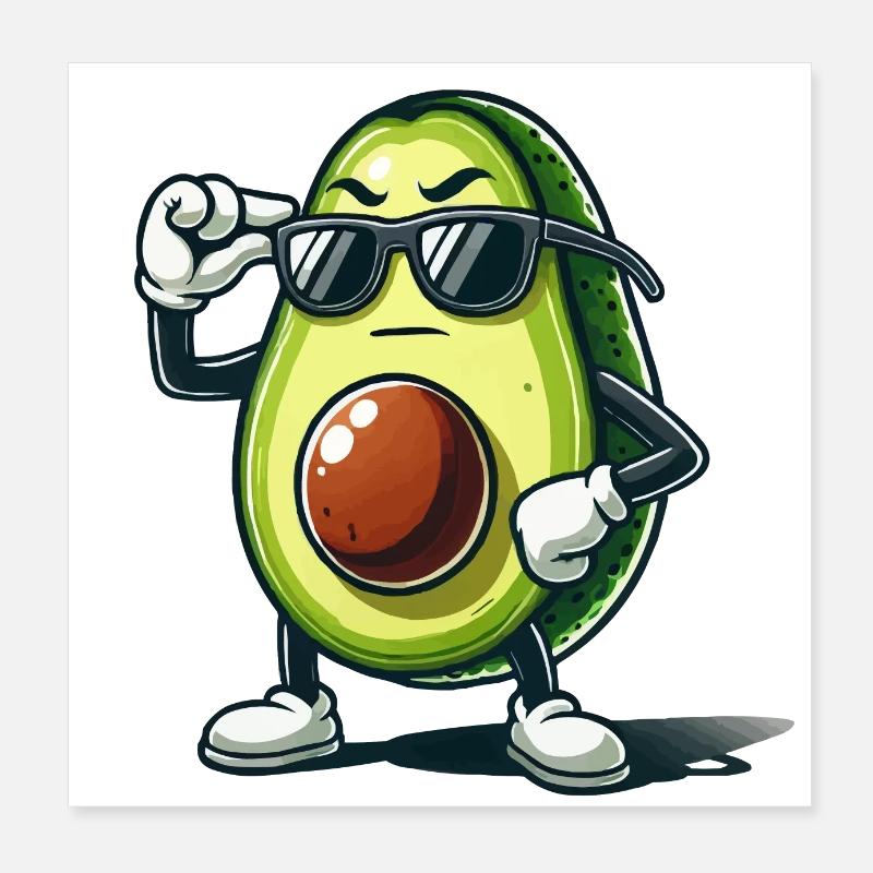 Avocado - Poster 8" x 8" (20x20 cm) - white