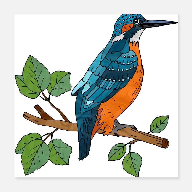 Oiseau coloré Poster 20 x 20 cm