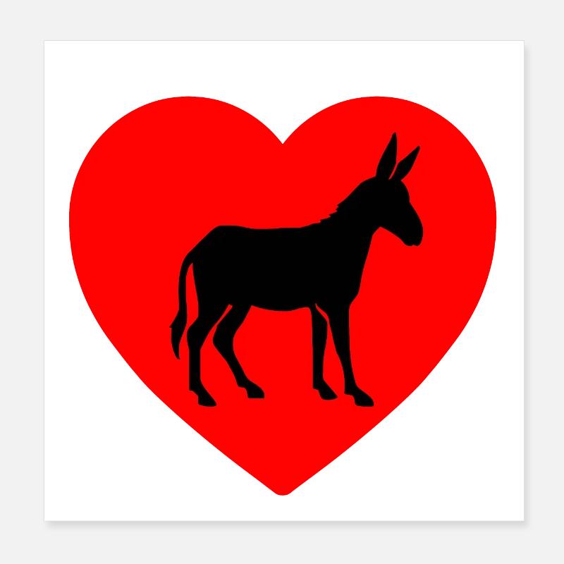 Esel Poster 20x20 cm