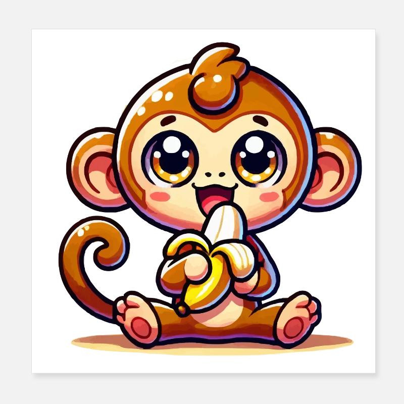 Bande dessinée Singe Poster 20 x 20 cm
