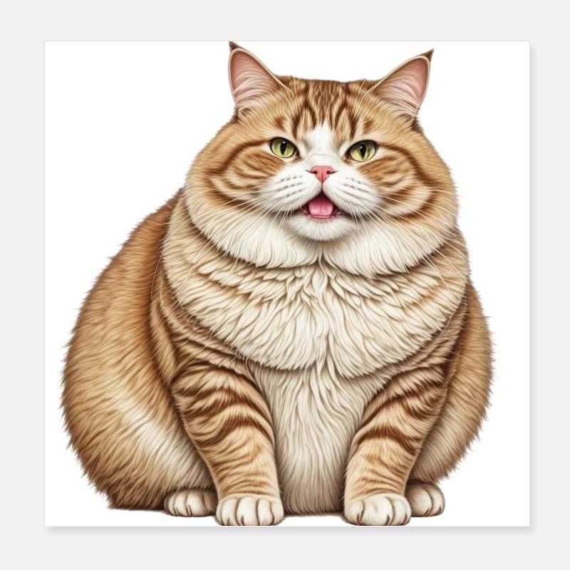 Gros chat Poster 20 x 20 cm