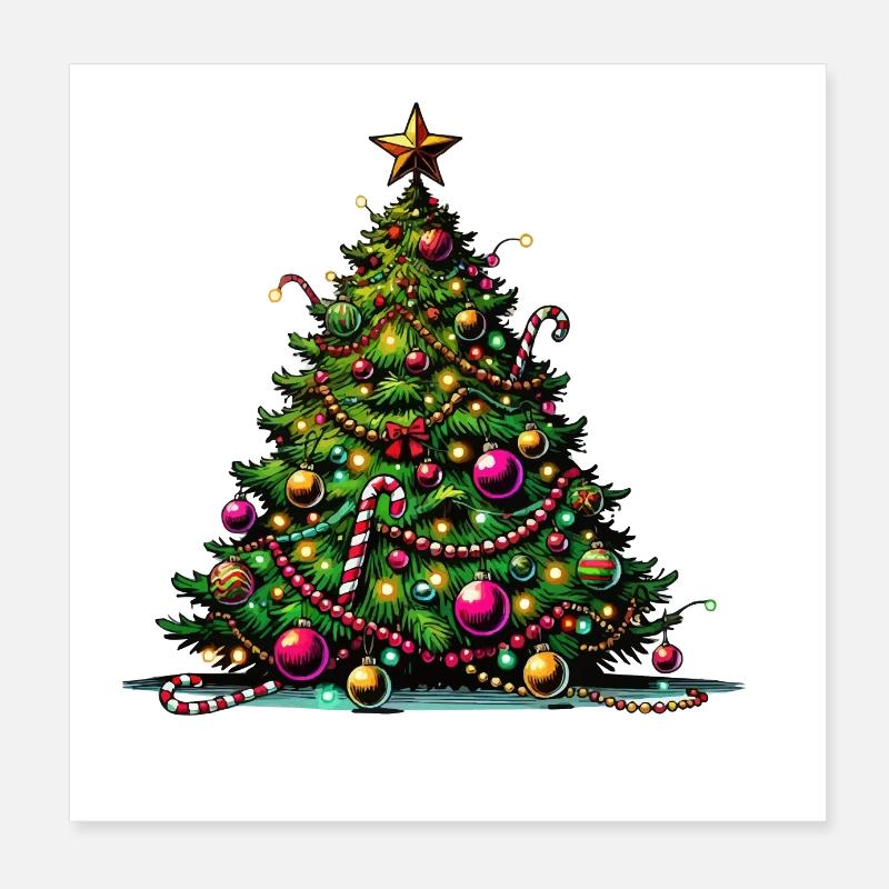 Arbre de Noël Poster 20 x 20 cm