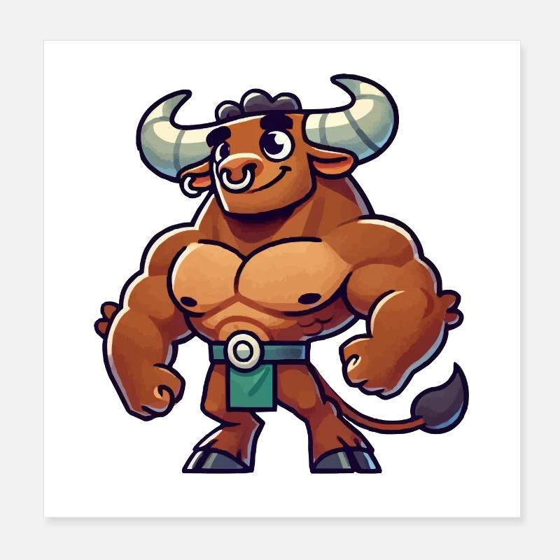 Minotaur Comic Poster 8" x 8" (20x20 cm)
