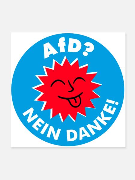 AfD? NEIN DANKE! - Poster 20x20 cm - Weiß