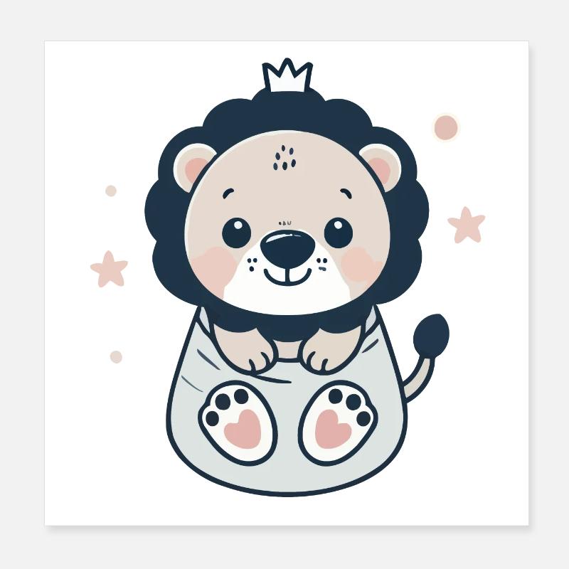 Mignon bébé lion Poster 20 x 20 cm