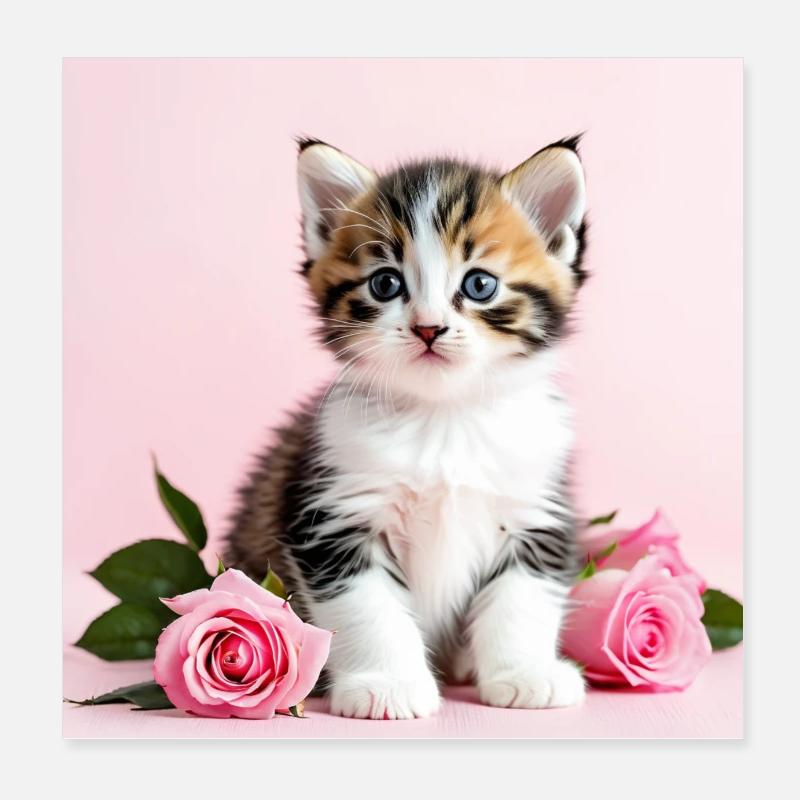 Sweet Cat Magic – Pull pour bébé chat rose - Poster 20 x 20 cm - blanc