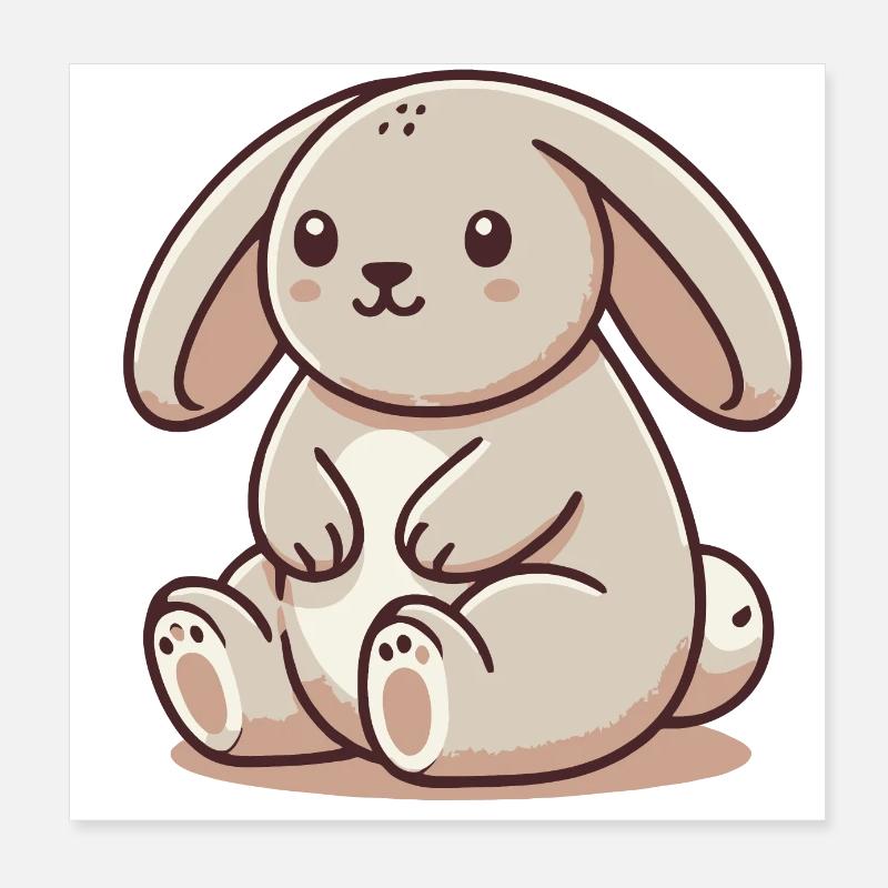 cute bunny Poster 8" x 8" (20x20 cm)