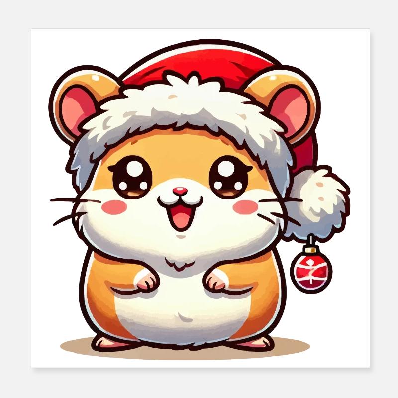 Noël hamster Poster 20 x 20 cm