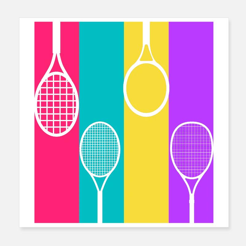 Retro tennis - tennis gift idea Poster 8" x 8" (20x20 cm)